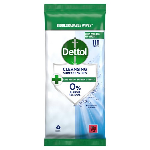 Dettol Antibacterial Biodegradable Multi Surface Cleansing Wipes, 4x110 thumbnail 2