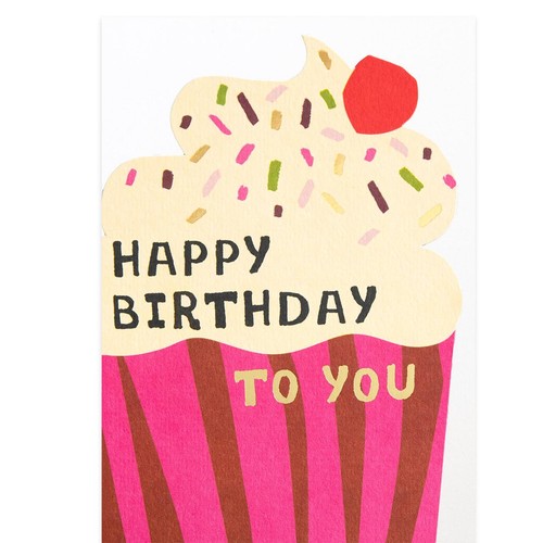 Caroline Gardner Happy Birthday Die Cut Cupcake Card