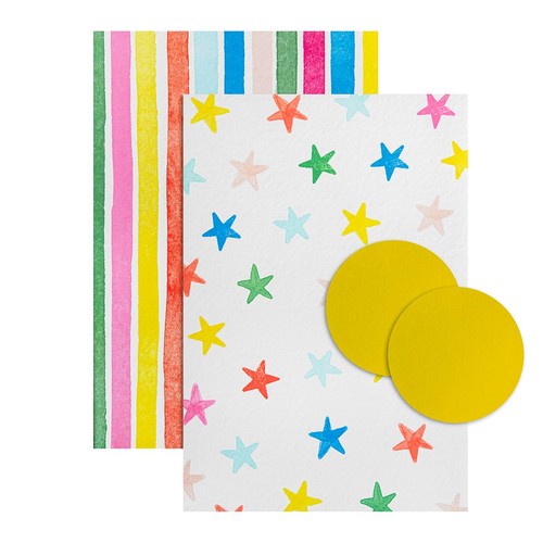 M&S Stripe & Star Gift Wrap Sheets With Tags thumbnail 2