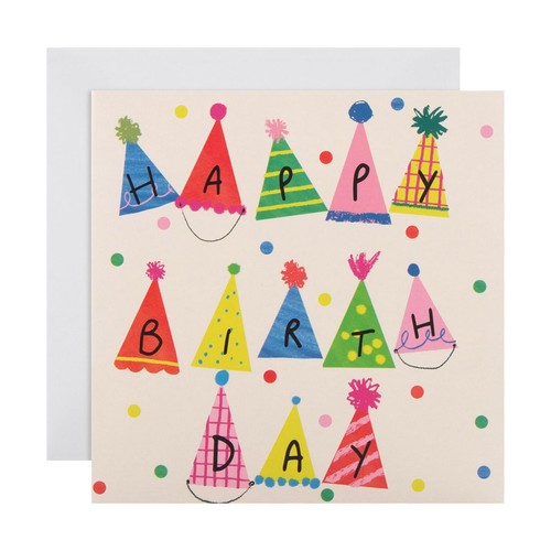 M&S Party Hats Happy Birthday Card