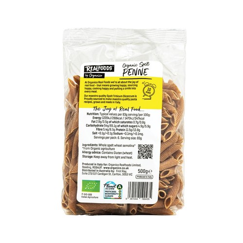 Realfoods by Organico Spelt Penne Pasta thumbnail 2