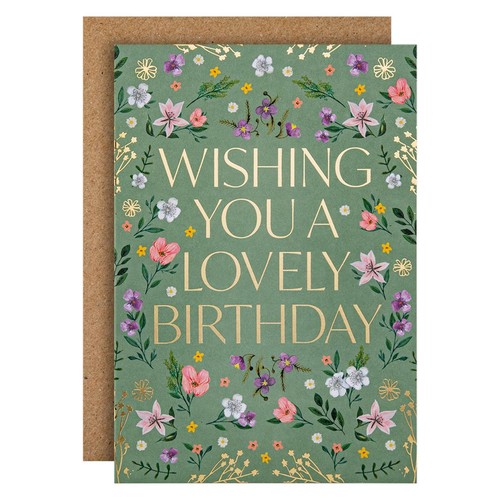 M&S Floral Lovely Birthday Card