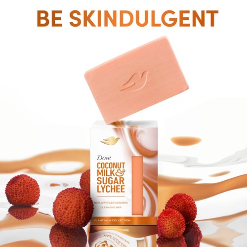 Dove Beauty Coconut Milk & Sugar Lychee Soap Bar thumbnail 2