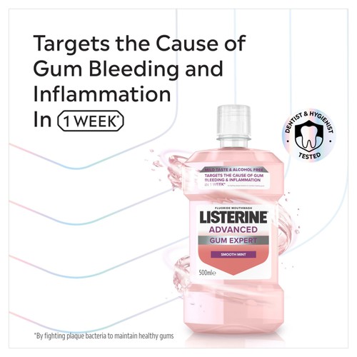 Listerine Advanced Gum Expert Milder Taste Alcohol Free Mouthwash thumbnail 2