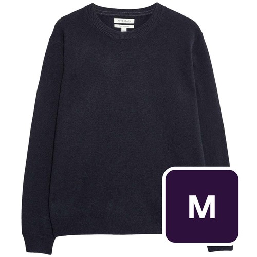 M&S Mens Autograph Pure Cashmere Crew Neck Jumper, M, Navy