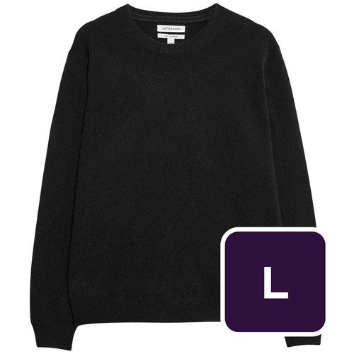 M&S Mens Autograph Pure Cashmere Crew Neck Jumper, L, Black