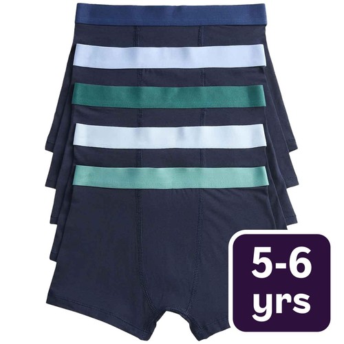 M&S Boys Core Blue/Green Trunks, 5-6 Years, Black Mix