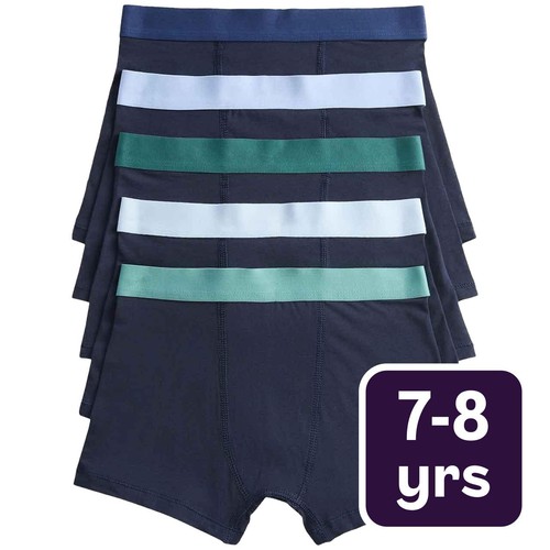M&S Boys Core Blue/Green Trunks, 7-8 Years, Black Mix