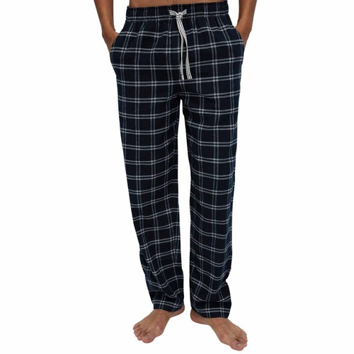 M&S Mens Pure Cotton Checked Pyjama Bottoms, XXL, Navy thumbnail 5
