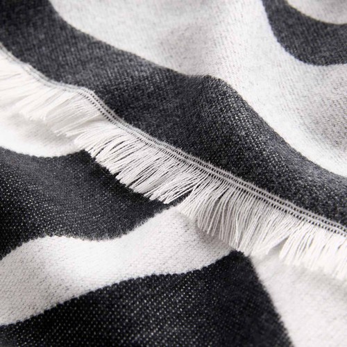 M&S Womens Woven Geometric Scarf, Black thumbnail 2