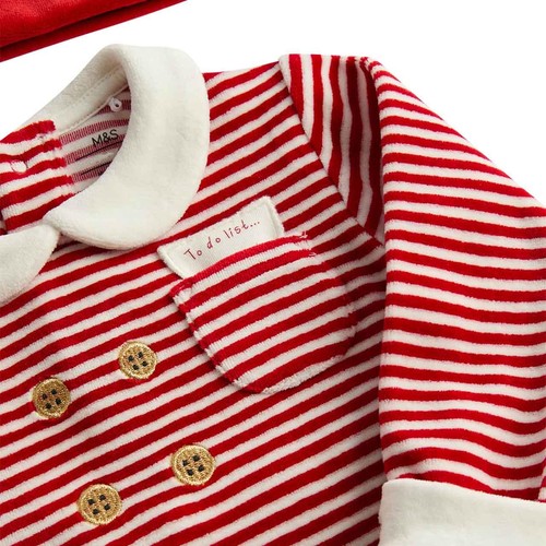 M&S Baby Christmas Elf Outfit with Hat, 18-24 M, Green thumbnail 2