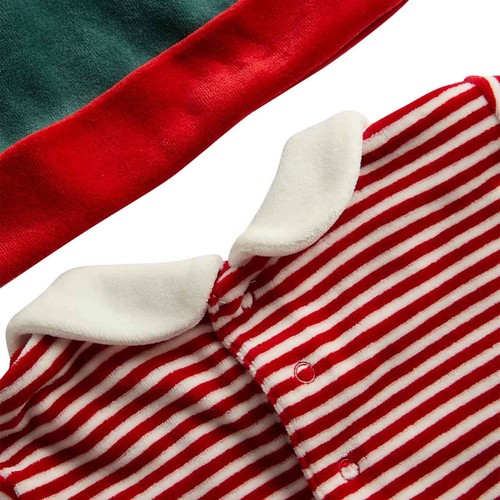 M&S Baby Christmas Elf Outfit with Hat, 18-24 M, Green thumbnail 3
