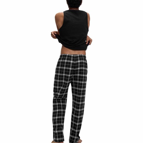M&S Mens Brushed Cotton Checked Pyjama Bottoms, M, Black thumbnail 4