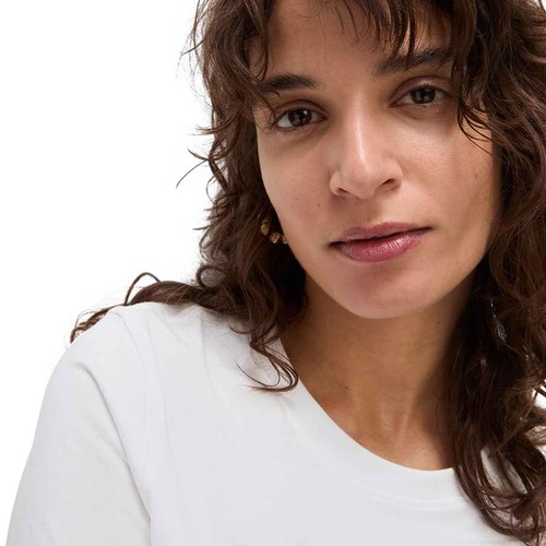 M&S Womens Pure Cotton T-Shirt, 12, Black/White thumbnail 2