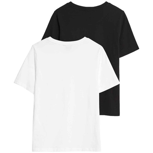 M&S Womens Pure Cotton T-Shirt, 12, Black/White thumbnail 4