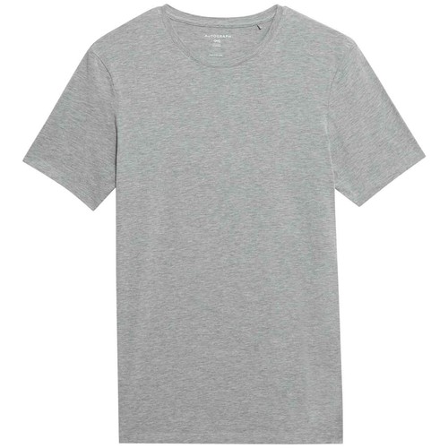 M&S Mens Autograph Supima Cotton Blend T-Shirt Vest, L, Grey Marl thumbnail 2