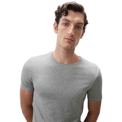 M&S Mens Autograph Supima Cotton Blend T-Shirt Vest, L, Grey Marl thumbnail 4