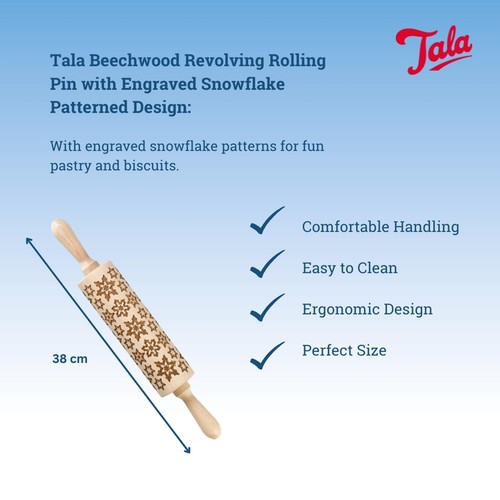 Tala Snowflakes Revolving Rolling Pin thumbnail 4