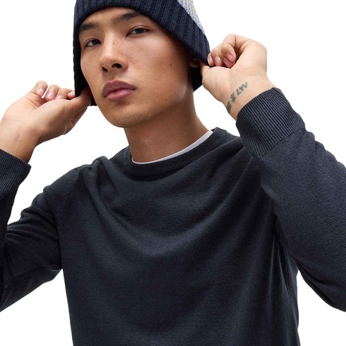 M&S Mens Cashmilon Crew Neck Jumper, S, Navy thumbnail 3