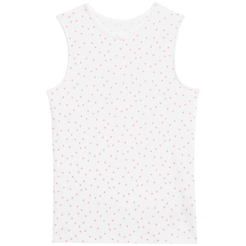 M&S Girls Pure Cotton Heart Print Vests, 11-12 Years, Pink Mix thumbnail 4