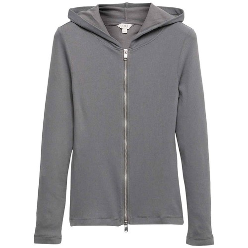 M&S Womens Cotton Rich Hoodie, size 6, Thunder