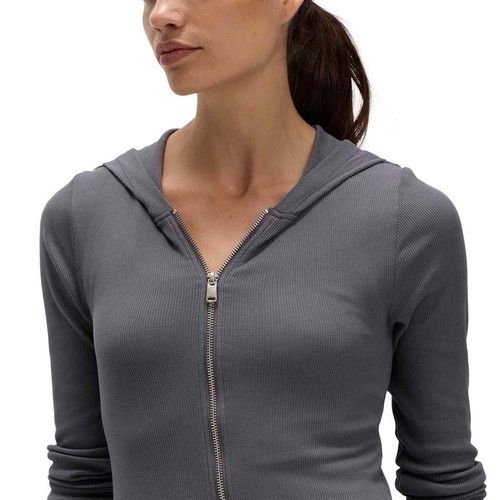 M&S Womens Cotton Rich Hoodie, size 6, Thunder thumbnail 2