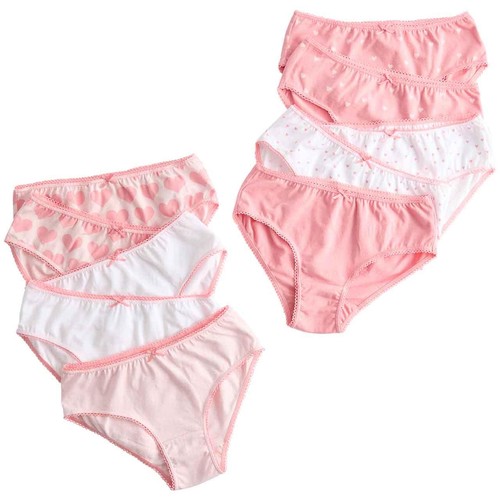 M&S Girls Cotton with Stretch Heart Knickers, 13-14 Years, Pink Mix thumbnail 2