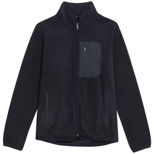M&S Womens Goodmove Thermal Zip Up Funnel Neck Fleece, 12, Navy