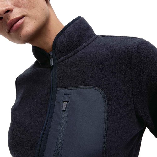 M&S Womens Goodmove Thermal Zip Up Funnel Neck Fleece, 12, Navy thumbnail 2