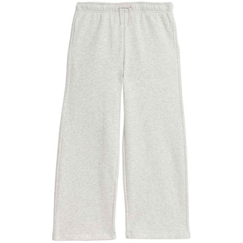 M&S Girls Wide Leg Cotton Rich Joggers, 12-13 Y, Grey Marl thumbnail 2