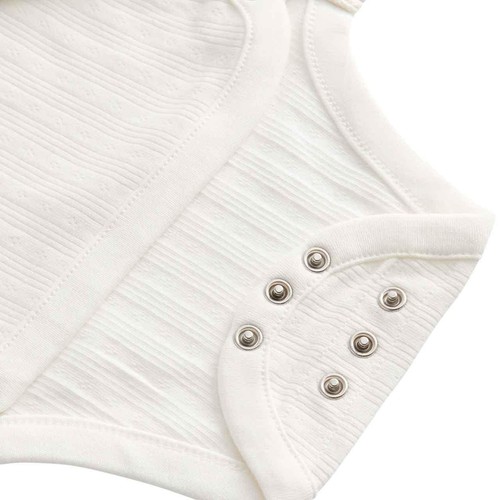 M&S Girls Pure Cotton Wrap Bodysuits, 9-12 M, Khaki thumbnail 4