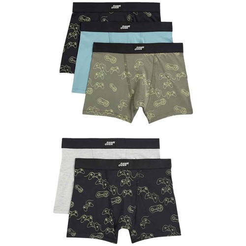 M&S Boys Cotton with Stretch Gamer Trunks, 7-8 Y, Multi thumbnail 3