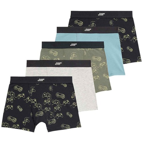 M&S Boys Cotton with Stretch Gamer Trunks, 8-9 Y, Multi