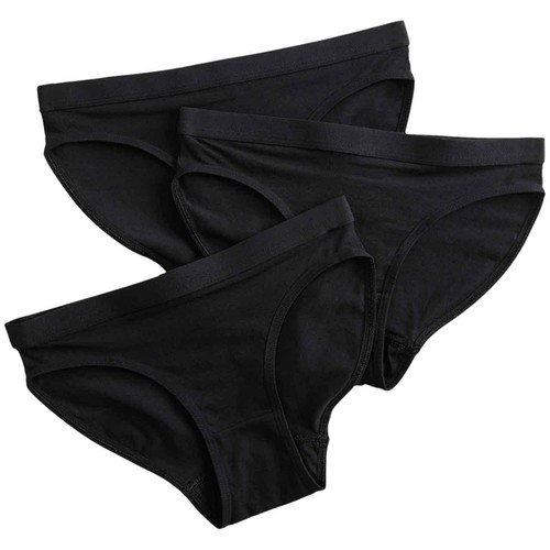 M&S Girls Cotton Stretch Knickers, 7-8 Y, Black thumbnail 2