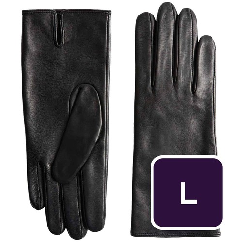 M&S Womens Leather Gloves, L, Black