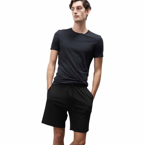 M&S Supima Cotton Blend Pyjama Shorts, 2XL, Black thumbnail 2