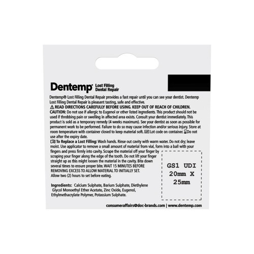 Dentemp Loose Cap & Lost Filling Repair Kit thumbnail 3