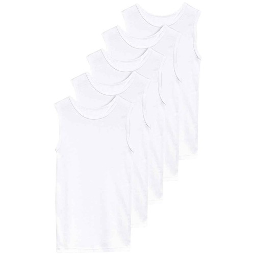 M&S Collection Unisex Cotton Vests, 3-4 Y, White thumbnail 2