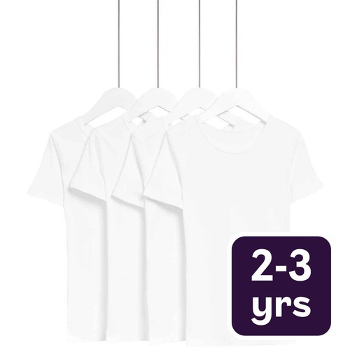 M&S Collection Cotton Vests, 2-3 Years, White