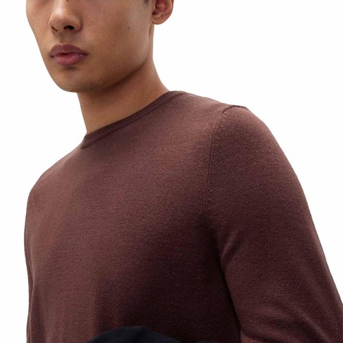 M&S Mens Cashmilon Crew Neck Jumper, XXL, Burgundy thumbnail 4