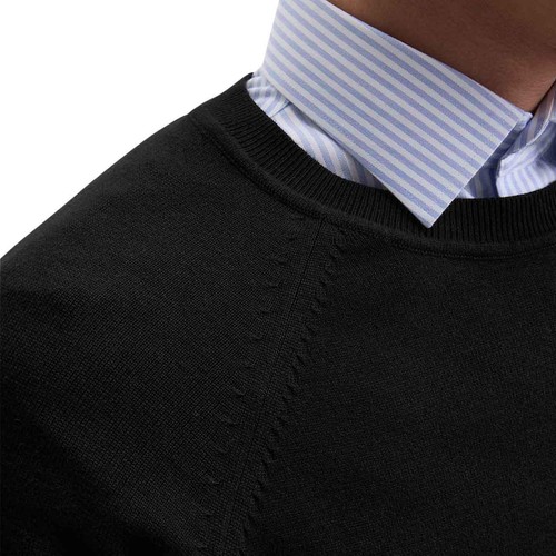 M&S Mens Cotton Crew Neck Jumper, M, Black thumbnail 3