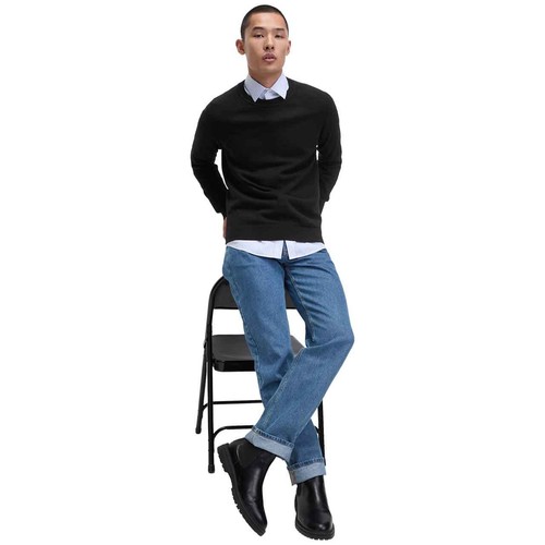 M&S Mens Cotton Crew Neck Jumper, M, Black thumbnail 4