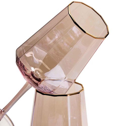 M&S Pearlescent Lustre Wine Glasses, Pink thumbnail 2