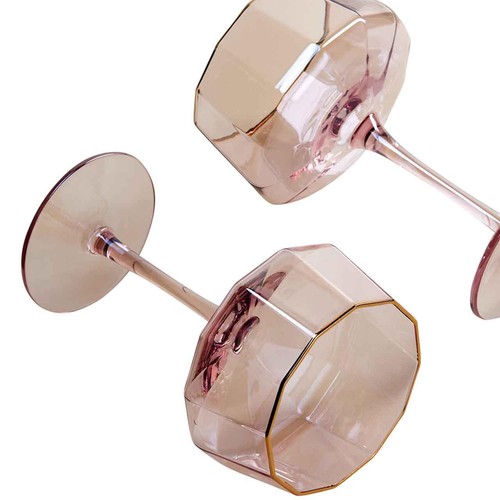 M&S Pearlescent Lustre Coupe Glasses, Pink thumbnail 2