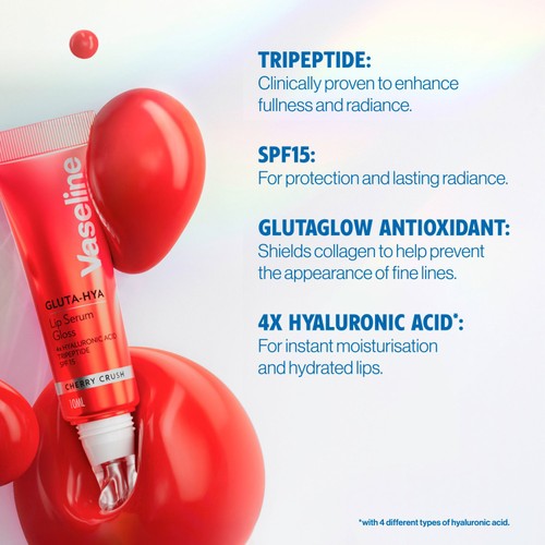 Vaseline Gluta-Hya Lip Serum Gloss Cherry Crush thumbnail 6