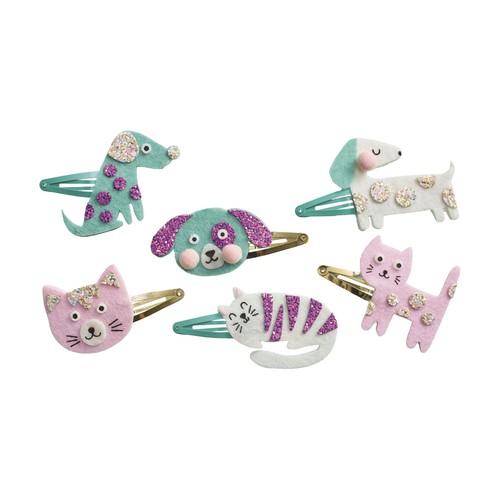 Janod Little Pets 6 Piece Glitter Hair Clips Kit thumbnail 3