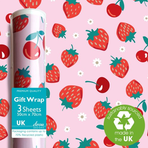 Cherry Berry Gift Wrap Sheets