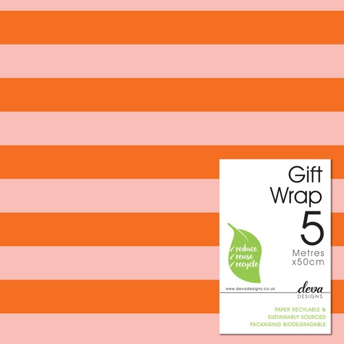 Orange Stripe Gift Wrap Roll thumbnail 2