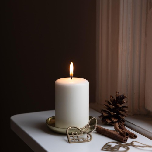 Liljeholmens Pressed Pillar Stearin Candle Cream 68x100mm thumbnail 2
