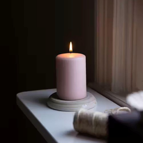 Liljeholmens Pressed Pillar Stearin Candle Dusty Pink 68x100mm thumbnail 2